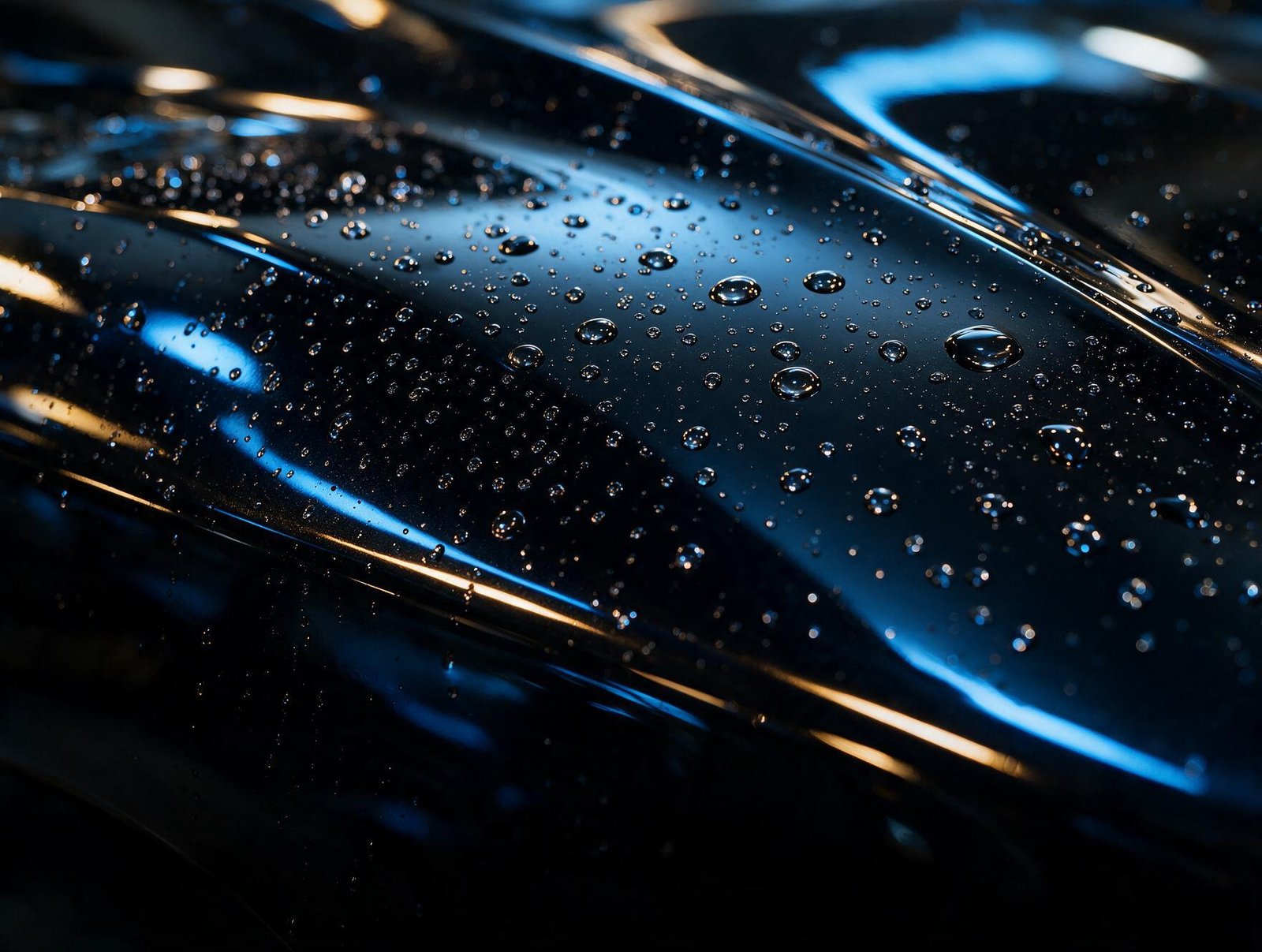 Glossy detailed car exterior finish